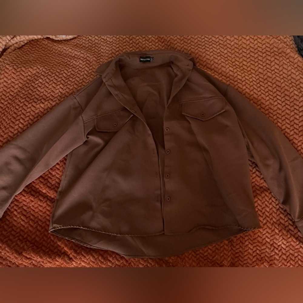 PrettyLittleThing Brown Shirt Jacket